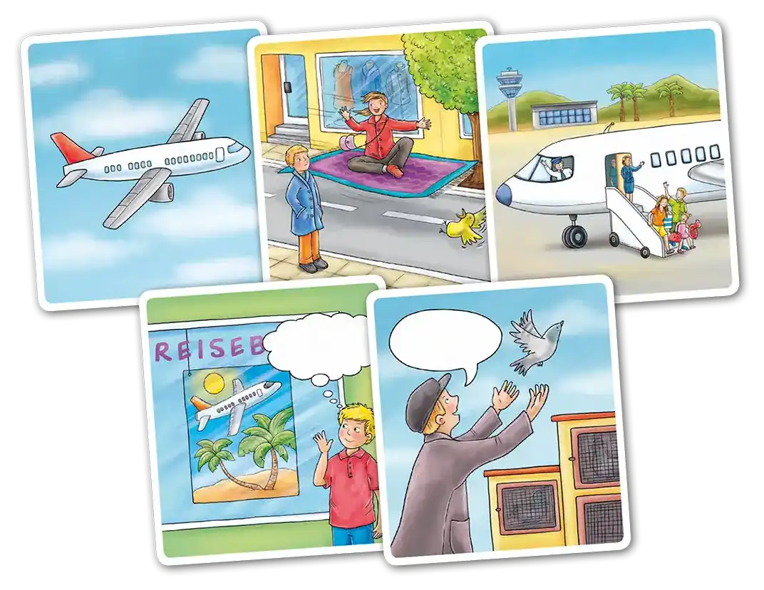 Quatschkopf! Bildserie zum Verb fliegen