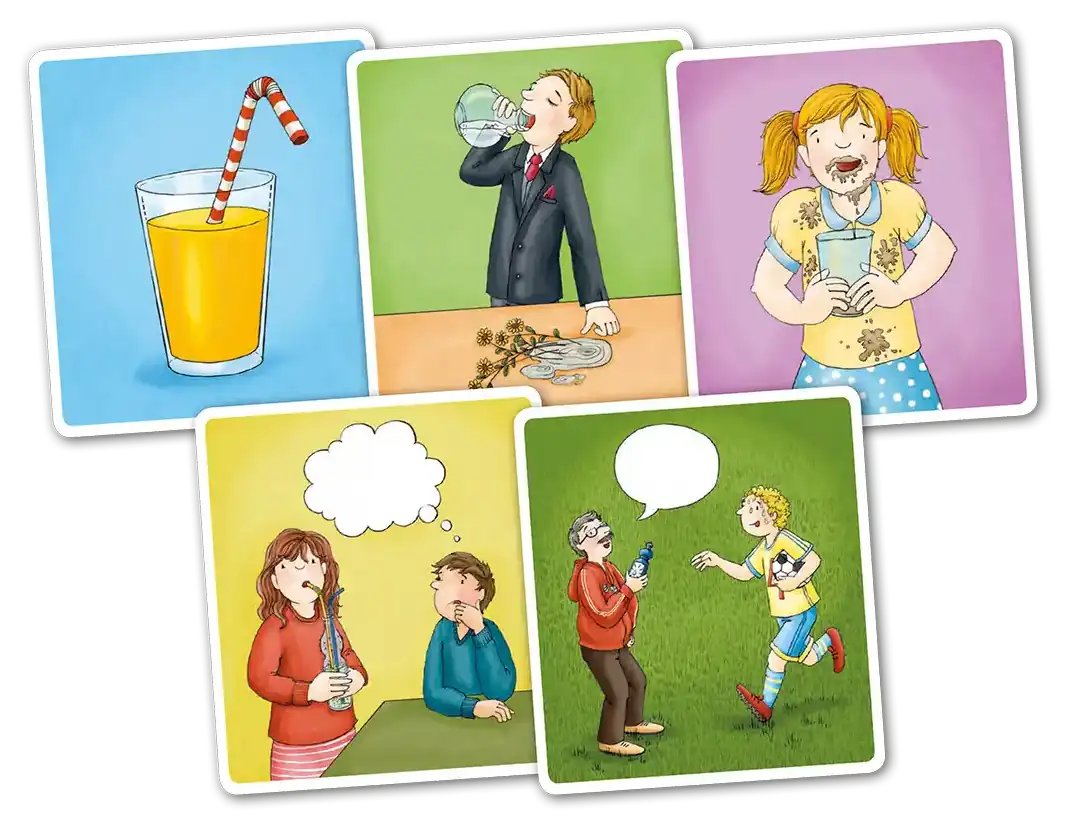 Quatschkopf! Bildserie zum Verb trinken