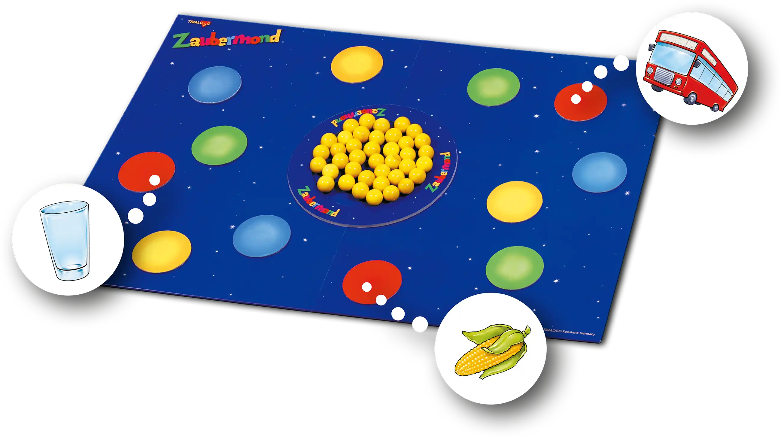 Zaubermond Spielfläche mit Mondkärtchen